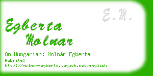 egberta molnar business card